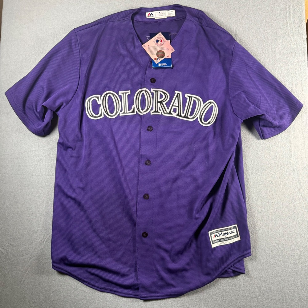 Majestic Colorado Rockies Charlie Blackmon 19 Jersey Signed Mens XL Cool Base
